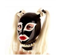 Máscara BDSM Máscara de látex Máscara de mascarada para mujer con peluca Máscara de bondage sexual Máscaras de látex para máscara de cabeza Sm Tocados sexuales Fetiche extremo Juguete sexual para(M)