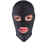 Máscara BDSM negra elástica para mujer y hombre antifaz erótico bondage máscara sexy con ojos y boca libres juguetes sexuales adultos cosplay esclavitud fetiche roleplay juguete erótico FOPS B23-1