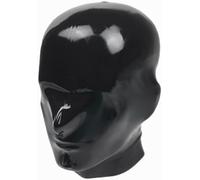 Máscara Bondage BDSM Máscaras de Látex con Cierre - Máscara de Asfixia y Máscara de Cabeza para Juguetes Sexuales SM - Máscaras de Látex Fetiche para Hombres, Mujeres y Adultos (Negro, L)(S)