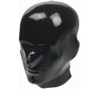 Máscara Bondage BDSM Máscaras de Látex con Cierre - Máscara de Asfixia y Máscara de Cabeza para Juguetes Sexuales SM - Máscaras de Látex Fetiche para Hombres, Mujeres y Adultos (Negro, L)(M)