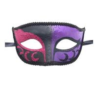 Mascara Carnaval Venecia,Mascarada De Carnaval De Media Cara Y Cabeza Plana para Hombres Y Mujeres (Purple, One Size)