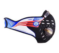 Máscara ciclista con filtro anticontaminación Respro Cinqro ( Negro, azul, rojo y blanco / XL )