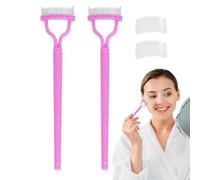 Mascara Comb, peine de pestañas metálicas, Cepillo de forma de cola de cejas de 2 paquetes con cubierta, Pincel para cejas, herramienta cosmética, suministros de maquillaje, aplicador