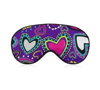 Máscara cómoda, motivos cœurs violetas estilo bohème, réglable para avion.