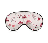 Máscara cómoda, regulable, motivos champignons rétro et cœurs Saint-Valentin.