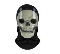 Máscara completa de calavera fantasma negra - Disfraz de esqueleto para cosplay | para deportes al aire libre y Halloween (d)