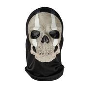 Máscara completa de calavera fantasma negra - Disfraz de esqueleto para cosplay | para deportes al aire libre y Halloween (a)