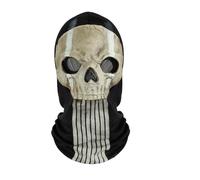 Máscara completa de calavera fantasma negra - Disfraz de esqueleto para cosplay | para deportes al aire libre y Halloween (e)