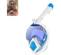 MáScara Completa Manta-Ray,MáScara De Snorkel Completa,Vista PanoráMica De 180°,MáScaras De Buceo Antivaho Y A Prueba De Fugas,Gafas De Sol Plegables Para Snorkel,Equipo De Buceo FáCil RespiracióN.