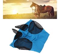 Máscara contra Moscas equinas de Malla, máscara Protectora para los oídos equina elástica y Transpirable, Equipo Ecuestre para Montar, no Solo para Caballos Adultos y de Patas (Blau)
