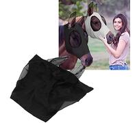 Máscara contra Moscas equinas de Malla, máscara Protectora para los oídos equina elástica y Transpirable, Equipo Ecuestre para Montar, no Solo para Caballos Adultos y de Patas (Schwarz)