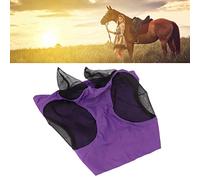 Máscara contra Moscas equinas de Malla, máscara Protectora para los oídos equina elástica y Transpirable, Equipo Ecuestre para Montar, no Solo para Caballos Adultos y de Patas (Lila)