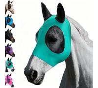 Máscara contra Moscas for Caballos con Orejas, Transpirable Y Elástica, Cobertura Total for Protección contra Rayos UV E Insectos, for Excursiones, Pastos, Establos Y Aseo