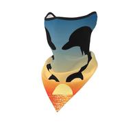 Máscara Cortavientos con Forma de corazón y Dos Delfines Saltando, Polaina para el Cuello, para Motociclistas de Invierno