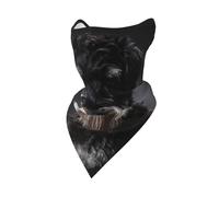 Máscara Cortavientos Gris Oscuro con Retrato de Schnauzer, Polaina para el Cuello, para Motociclista de Invierno