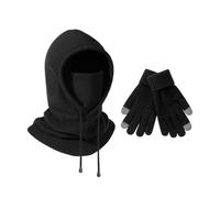 Máscara De 1 Pieza, Gorro Y 1 Par De Guantes, Casco Protector Abrigado, Accesorios Abrigados De Invierno, Adecuados Para Actividades Al Aire Libre Y Calidez Invernal (Negro).