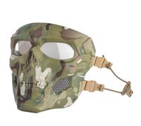 Máscara de Airsoft con Diseño de Calavera y Gafas Protectoras Táctica de Cobertura Total Ajustable, Ideal para Paintball Cosplay y Actividades Al Aire Libre(CP)