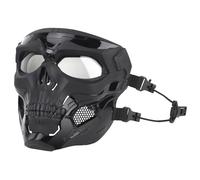 Máscara de Airsoft con Diseño de Calavera y Gafas Protectoras Táctica de Cobertura Total Ajustable, Ideal para Paintball Cosplay y Actividades Al Aire Libre(Bkcp)