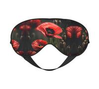 Máscara de amapola roja para un sueño profundo y relajación, ajustable, suave y transpirable para viajes, meditación y más