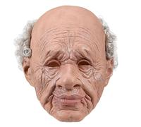 Máscara de anciano, máscara de látex transpirable realista, accesorios de Halloween aterradores para fiesta, disfraz, cosplay, de látex para mascarada, de Halloween, de cospl
