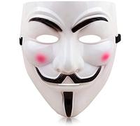Máscara de Anonymous Blanca para Adultos | V de Vendetta | Hacker Anónimo | Plástico Rígido | Accesorio de Fiesta | Cosplay | Halloween | OriginalCup®