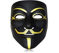 Máscara de Anonymous® Negra para Adultos | V de Vendetta | Máscara de Hacker Anónimo | Plástico Rígido | Accesorio de Fiesta | Cosplay | Halloween | OriginalCup®