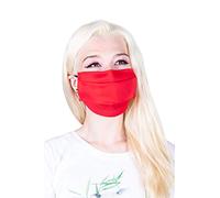 Máscara de barrera de categoría 1 UNS 1 lavable, algodón Popeline 100 % estándares AFNOR y DGA de 3 capas, fabricada en Francia, pasador nasal por lote de dos piezas (rojo)