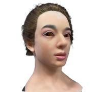 Máscara de belleza de silicona realista personalizada con peluca y maquillaje, hecha a mano, para travestis, cosplay y drag queens.
