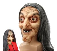 Máscara de Bruja de Halloween - Cara Completa de Látex de Mujer Vieja Aterradora para Fiesta de Carnaval, Cosplay de Disfraces y Decoraciones