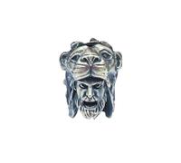 Máscara de cabeza de león de latón con cuentas de cabeza de león, colgante de joyería, suministros para hacer joyas, personalidad, Dios de la guerra, herramientas al aire libre, cuentas de paracaídas