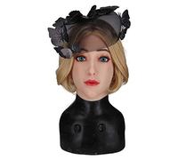 Máscara de cabeza femenina realista de silicona suave hecha a mano para travestis transgénero, disfraz