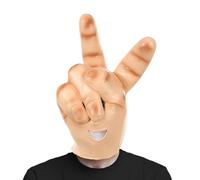 Máscara de cabeza genérica de Halloween, máscara completa transpirable con símbolo de paz, accesorio de látex transpirable para hombres y mujeres en fiestas de Halloween Carnaval y Cosplay