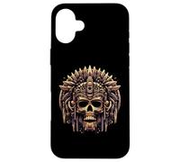 Máscara de Calavera Azteca, Guerrero Maya, civilización Antigua Mexicana Carcasa para iPhone 16 Plus