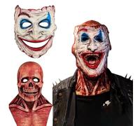 Máscara de Calavera de Halloween Chuankefanxing, Látex Realista con Cráneo y Cerebro Expuestos, Ajustable para Adultos Unisex, Tamaño Pequeño