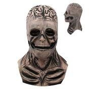 Máscara de calavera de látex espeluznante para adultos, máscara de cerebro expuesto, máscara de calavera completa de silicona para Halloween, máscara de miedo realista para disfraz, carnaval,