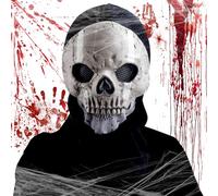 Máscara de Calavera Esqueleto Halloween - Fantasma Cráneo Aterrador Terror Realista para Adultos - Cara Completa de Miedo