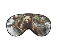 Máscara de camuflaje con diseño de oso de caza, animales salvajes, divertidas, antifaz suave con los ojos vendados, bloquea la luz