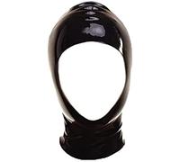 Máscara De Capucha De Goma De Látex Con Abertura Facial Con Cremallera,Negro,Medio