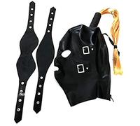 Máscara De Capucha De Látex Capucha De Goma De Vacaciones Con Ojos Parches Para La Boca Desmontable A Presión Con Cola De Caballo Cremallera Pelucas,Sin Cola,XX-Grande