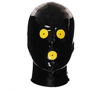 Máscara De Capucha De Látex Capuchas De Goma Parche De Capucha Negra Para Ojos Y Boca Con Cremallera De Látex,Color Personalizado,Grande