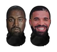 Máscara de cara completa con impresión 3D realista Drake, Kanye Ye, transpirable, ligera y cómoda, ideal para cosplay, fiestas, Halloween, karnveal y eventos o despedidas de soltero West