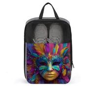 Máscara de carnaval de fantasía con bolsa de zapatos de plumas para viajes, uso diario, bolsa de almacenamiento antipolvo para zapatos de golf