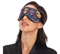 Máscara de Carnaval de Mardi Gras, color morado, esencial para dormir de lado, con banda elástica ajustable, opaca, con correa elástica ajustable, máscara para dormir de lado, vuelo, viajes