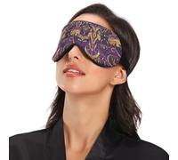 Máscara de Carnaval de Mardi Gras, color morado, máscara esencial para dormir, con banda elástica ajustable, opaca, con correa elástica ajustable, máscara de ojos para dormir, viajes, trabajo, siesta