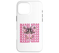 Máscara de Carnaval de Mardi Gras con Lazo Rosa Carcasa para iPhone 16 Pro MAX