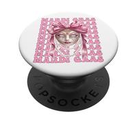 Máscara de Carnaval de Mardi Gras con Lazo Rosa PopSockets PopGrip Adhesivo