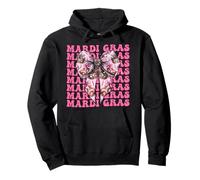 Máscara de carnaval de Mardi Gras con lazo rosa Sudadera con Capucha