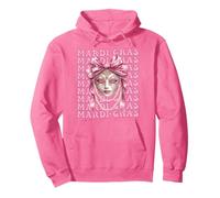 Máscara de Carnaval de Mardi Gras con Lazo Rosa Sudadera con Capucha