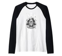 Máscara de casco de guerrero Samurai Spirit Bushido Camiseta Manga Raglan
