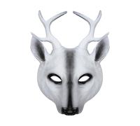 Máscara de ciervo, máscara de animales, máscara de media cara, accesorio | Máscara de ciervo realista de espuma de poliuretano ligera con cuernos, accesorio de disfraz de animal para Halloween
